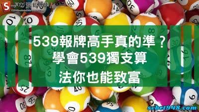 539報牌高手真的神準?專研獨支算法也能讓你致富!