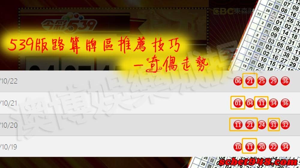 539版路算牌技巧（４）奇偶走勢